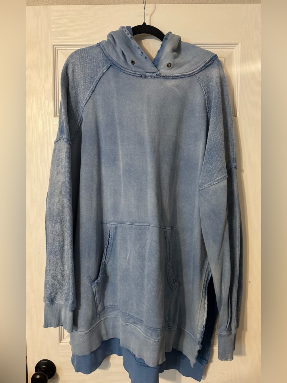 Free People Vintage Distressed Blue Crewneck Hoodie